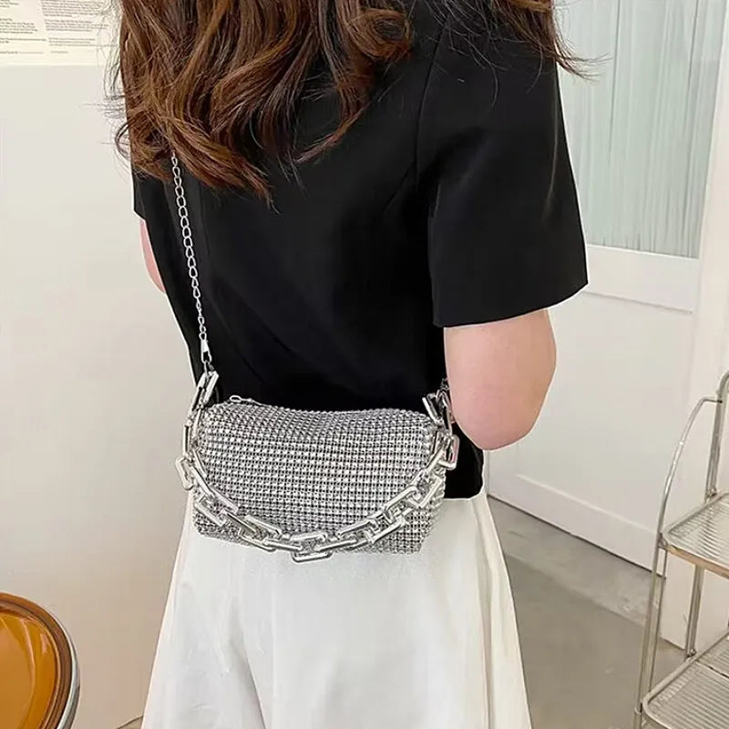 Rhinestone Bucket Bag - Glittering Evening Accessory - Premium Crossbody Bags from Shop1103841340 Store - Just $19.49! Shop now at Handbags Specialist Headquarter