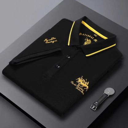 New Summer Korean Embroidered Polo Shirt Men's Luxury Top Casual Lapel Short Sleeve T-shirt Fashion Anti-wrinkle Men T Shirt - Premium Men's Polo shirt from Handbags Specialist Headquarter - Just $28.95! Shop now at Handbags Specialist Headquarter