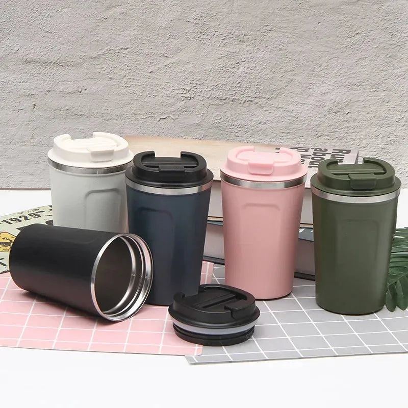 380/510ML Travel Stainless Steel Coffee Cup Thermal Mug Leak-Proof Thermos Bottle Tea Coffee Mug Vacuum Flask Insulated Cups Hot - Premium Water Bottles from Stone's Store - Just $22.99! Shop now at Handbags Specialist Headquarter