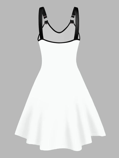 Dressfo Women's Summer Dresses Halloween Rose Injured Skull Print Hem - Premium  from Dressfo Gothic Clothing Store - Just $31.99! Shop now at Handbags Specialist Headquarter