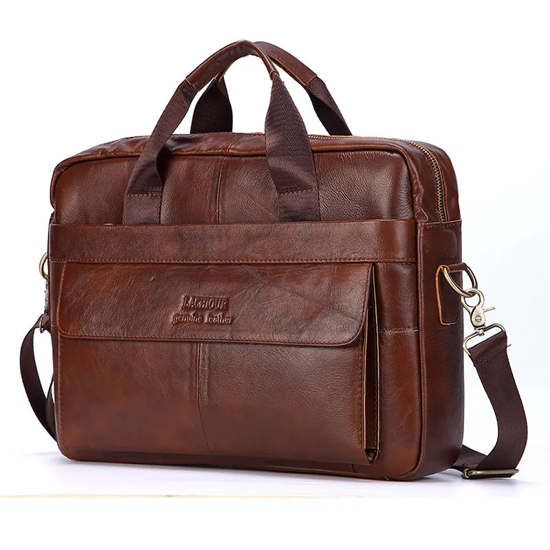 Men Genuine Leather Handbags Casual Leather Laptop Bags Male Business Travel Messenger Bags Men's Crossbody Shoulder Bag - Premium  from LACHIOUR Store - Just $169.99! Shop now at Handbags Specialist Headquarter