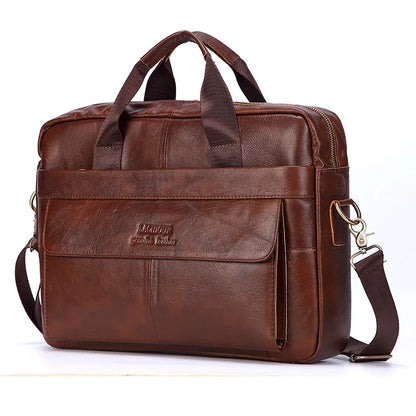 Men Genuine Leather Handbags Casual Leather Laptop Bags Male Business Travel Messenger Bags Men's Crossbody Shoulder Bag - Premium  from LACHIOUR Store - Just $169.99! Shop now at Handbags Specialist Headquarter