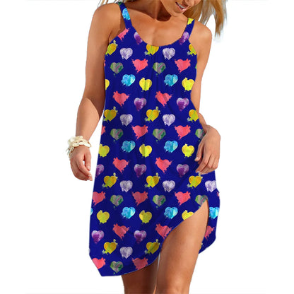 Women's Slip Dress Heart Shape Casual Beach Clothes Summer Woman  Seaside Skirt Streetwear Lady Soft Dresses Sleevesless Tops - Premium  from Shop1103877602 Store - Just $25.99! Shop now at Handbags Specialist Headquarter