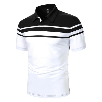 Men's Casual Striped Polo Shirt - Summer Style - Premium Men's Polo shirt from Handbags Specialist Headquarter - Just $29.98! Shop now at Handbags Specialist Headquarter