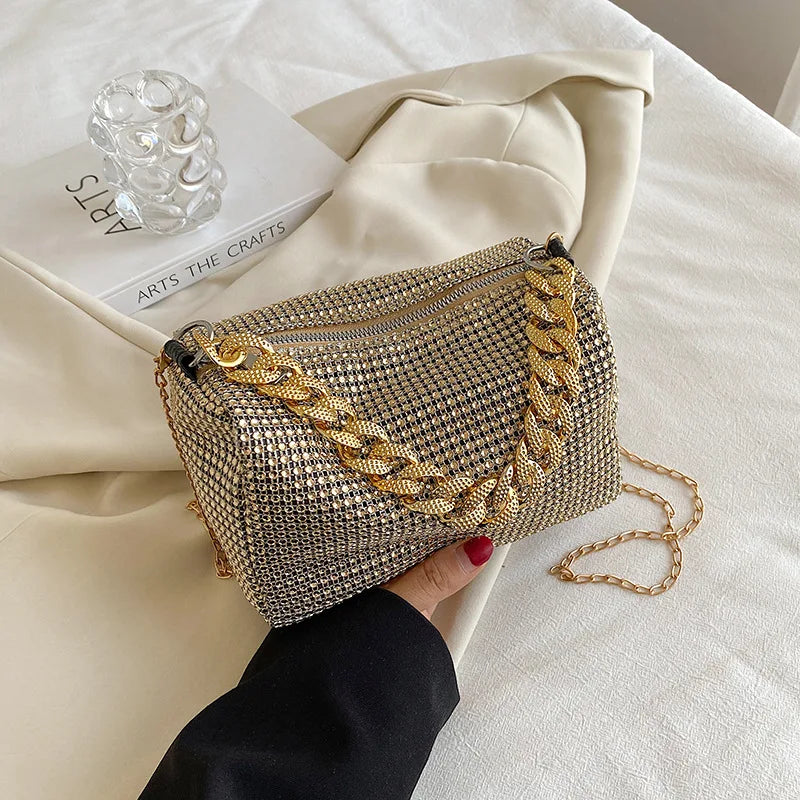 Rhinestone Bucket Bag - Glittering Evening Accessory - Premium Crossbody Bags from Shop1103841340 Store - Just $19.49! Shop now at Handbags Specialist Headquarter