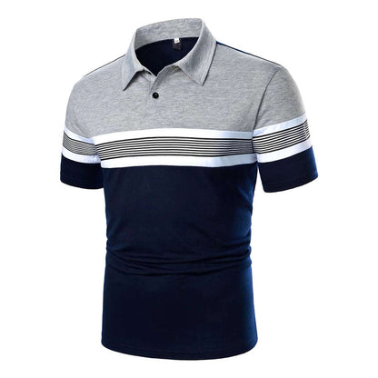 Men's Casual Striped Polo Shirt - Summer Style - Premium Men's Polo shirt from Handbags Specialist Headquarter - Just $29.98! Shop now at Handbags Specialist Headquarter