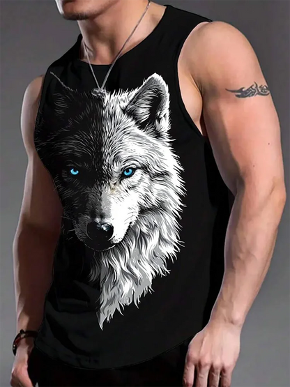 Street Fashion Personality Wolf Print Men's Tank Top Summer Daily Casual Men's Cool Tank Top Outdoor Sports Men's Tank Top - Premium Men tank top from eprolo - Just $14.99! Shop now at Handbags Specialist Headquarter