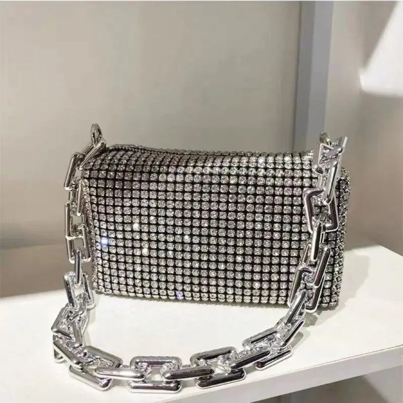 Rhinestone Bucket Bag - Glittering Evening Accessory - Premium Crossbody Bags from Shop1103841340 Store - Just $19.49! Shop now at Handbags Specialist Headquarter