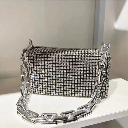 Rhinestone Bucket Bag - Glittering Evening Accessory - Premium Crossbody Bags from Shop1103841340 Store - Just $19.49! Shop now at Handbags Specialist Headquarter