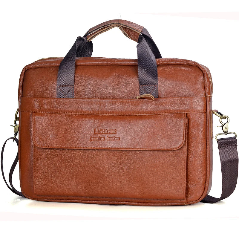 Men Genuine Leather Handbags Casual Leather Laptop Bags Male Business Travel Messenger Bags Men's Crossbody Shoulder Bag - Premium  from LACHIOUR Store - Just $169.99! Shop now at Handbags Specialist Headquarter