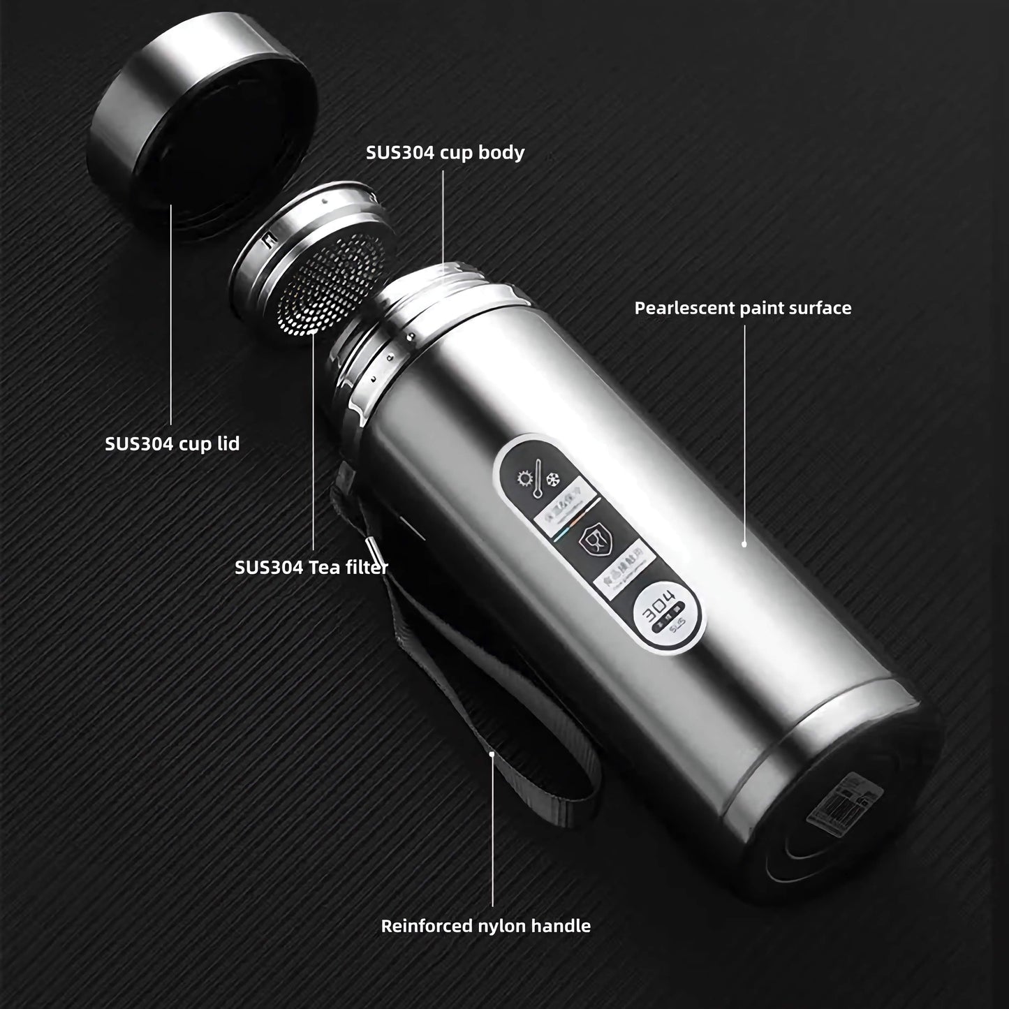 500ml–1L Stainless Steel Thermos Bottle – LED Temperature Display Vacuum Flask