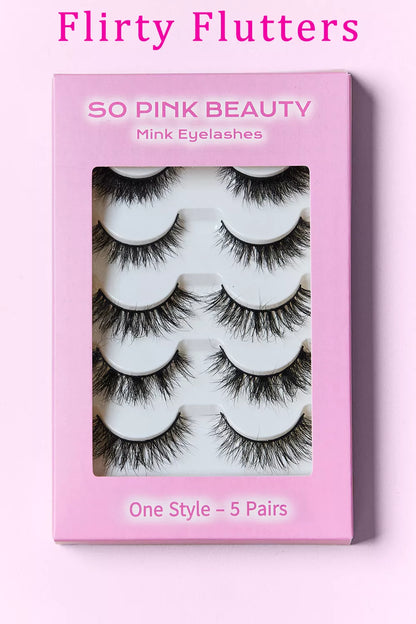 SO PINK BEAUTY Mink Eyelashes 5 Pairs - Premium Sleepwear from Trendsi - Just $24.99! Shop now at Handbags Specialist Headquarter