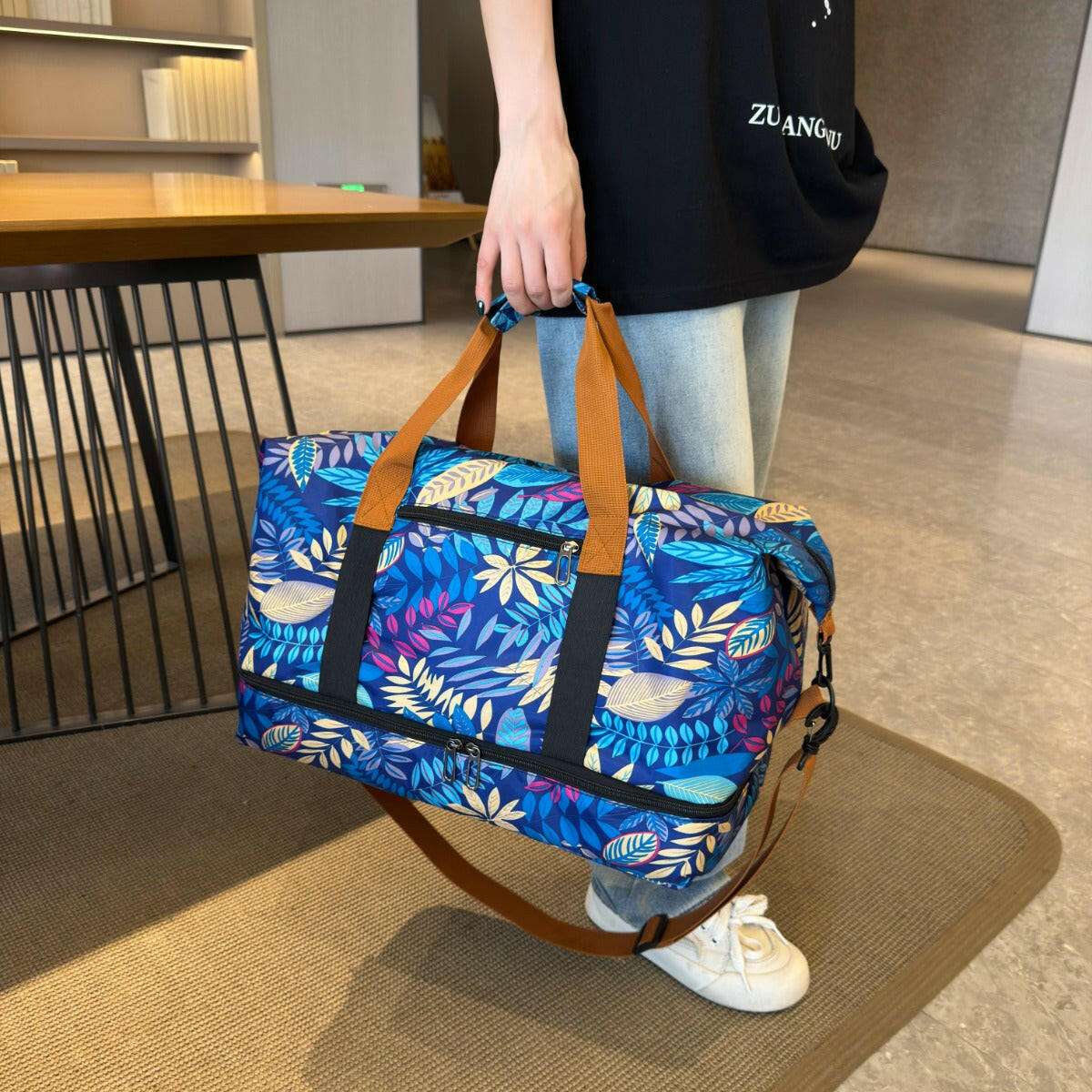 Canvas Printed Travel Bag - Premium Luggage Travel Bags from Trendsi - Just $38.99! Shop now at Handbags Specialist Headquarter