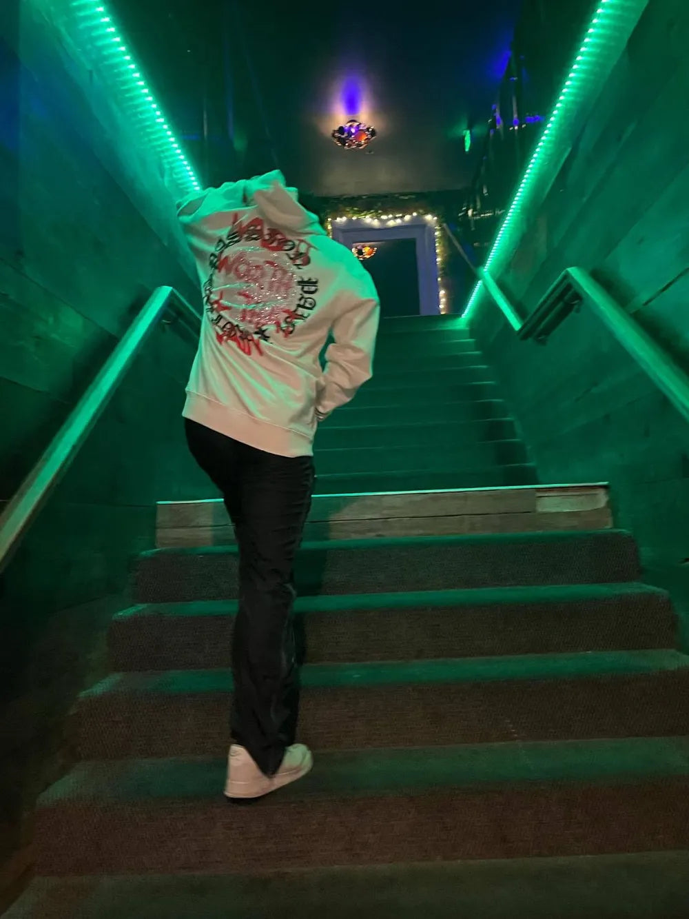 Men's Rhinestone Letter Zip Up Hoodie - Premium Men's Sweatshirts from Trendsi - Just $47.94! Shop now at Handbags Specialist Headquarter