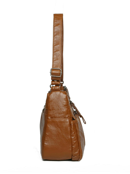 PU Leather Adjustable Strap Shoulder Bag.