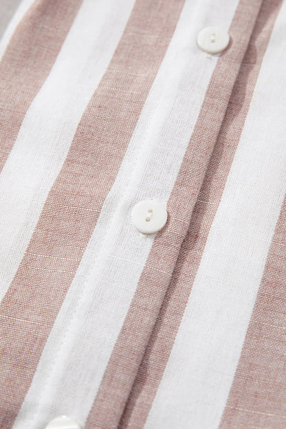 Stripe Button Down Sleeveless Shirt - Premium Women's Down Shirt Tops from Trendsi - Just $17.84! Shop now at Handbags Specialist Headquarter