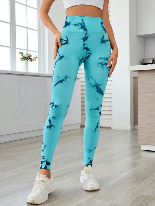 Printed High Waist Active Leggings - Premium Leggings from Trendsi - Just $36.48! Shop now at Handbags Specialist Headquarter