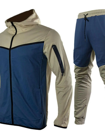 Men's Full Size Zip Up Top and Pants Set Plus Size.