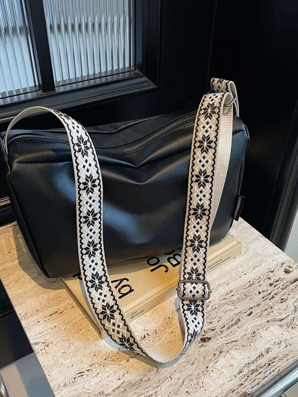 PU Leather Adjustable Strap Crossbody Bag - Premium Crossbody Bag from Trendsi - Just $26.99! Shop now at Handbags Specialist Headquarter