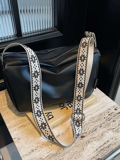 PU Leather Adjustable Strap Crossbody Bag - Premium Crossbody Bag from Trendsi - Just $26.99! Shop now at Handbags Specialist Headquarter