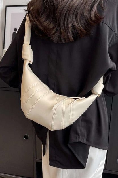 Zenana Vegan Leather Croissant Crossbody Bag - Premium Crossbody Bag from Trendsi - Just $31.99! Shop now at Handbags Specialist Headquarter
