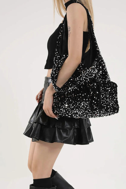 Sequin Polyester Handbag - Premium Tote Bag from Trendsi - Just $32.99! Shop now at Handbags Specialist Headquarter