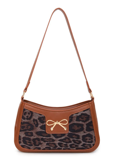 Bow Leopard PU Leather Handbag - Premium handbags from Trendsi - Just $18.99! Shop now at Handbags Specialist Headquarter