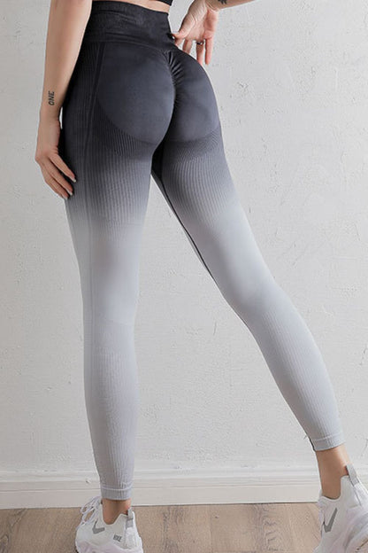 Gradient High Waist Sports Leggings - Premium Leggings from Trendsi - Just $39.84! Shop now at Handbags Specialist Headquarter
