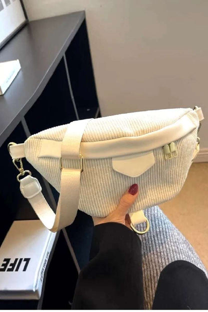 Zenana Corduroy Crossbody Bag with Removable Strap - Premium Crossbody Bag from Trendsi - Just $32.99! Shop now at Handbags Specialist Headquarter