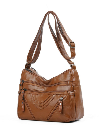 PU Multi-Compartment Crossbody Bag.