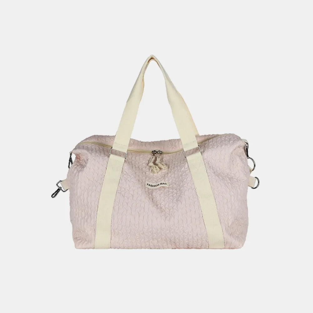 Textured Nylon Travel Bag - Premium travel-bag from Trendsi - Just $44.99! Shop now at Handbags Specialist Headquarter