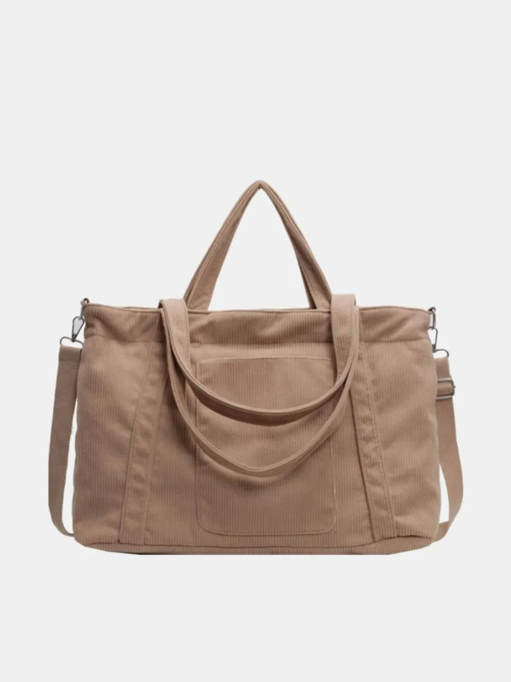 Corduroy Solid Large Tote Bag - Premium Tote Bag from Trendsi - Just $39.99! Shop now at Handbags Specialist Headquarter