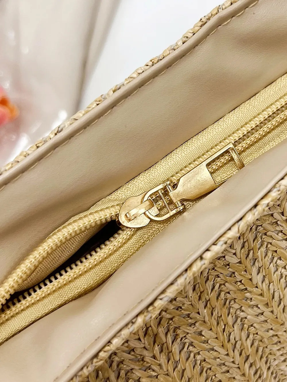 Straw Woven Tote Bag - Premium Tote Bag from Trendsi - Just $39.99! Shop now at Handbags Specialist Headquarter