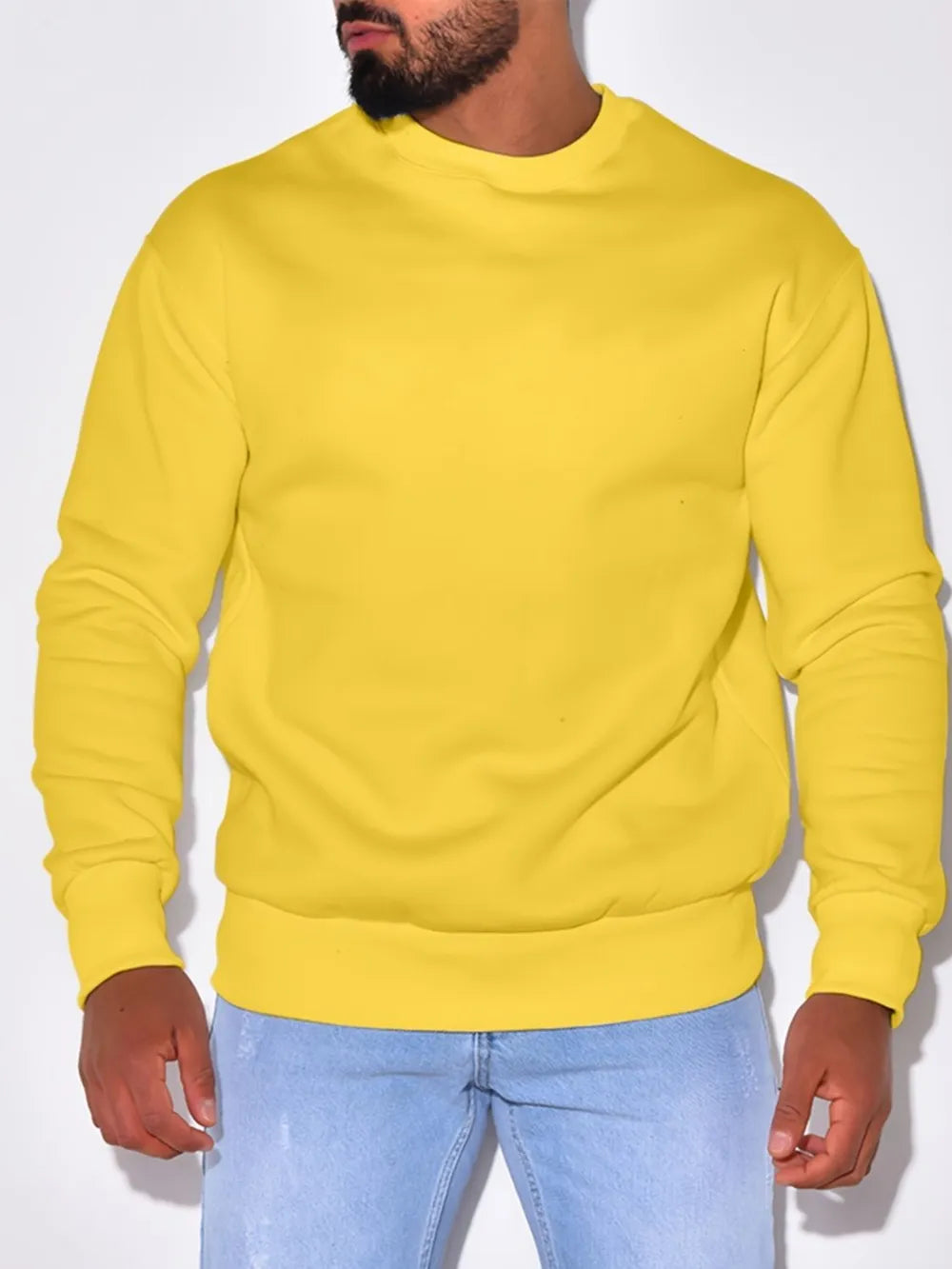 Men's Plus Size Round Neck Sweatshir - Premium Men's Sweatshirts from Trendsi - Just $23.98! Shop now at Handbags Specialist Headquarter
