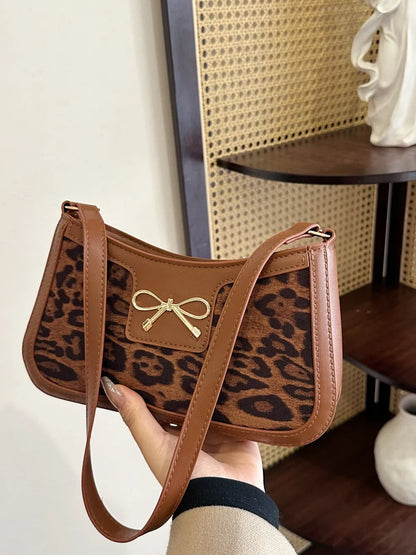Bow Leopard PU Leather Handbag - Premium handbags from Trendsi - Just $18.99! Shop now at Handbags Specialist Headquarter