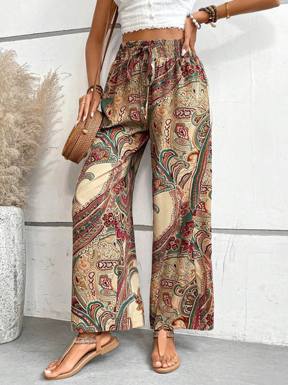 Printed Wide Leg Pants - Premium Women Pants from Trendsi - Just $27.99! Shop now at Handbags Specialist Headquarter