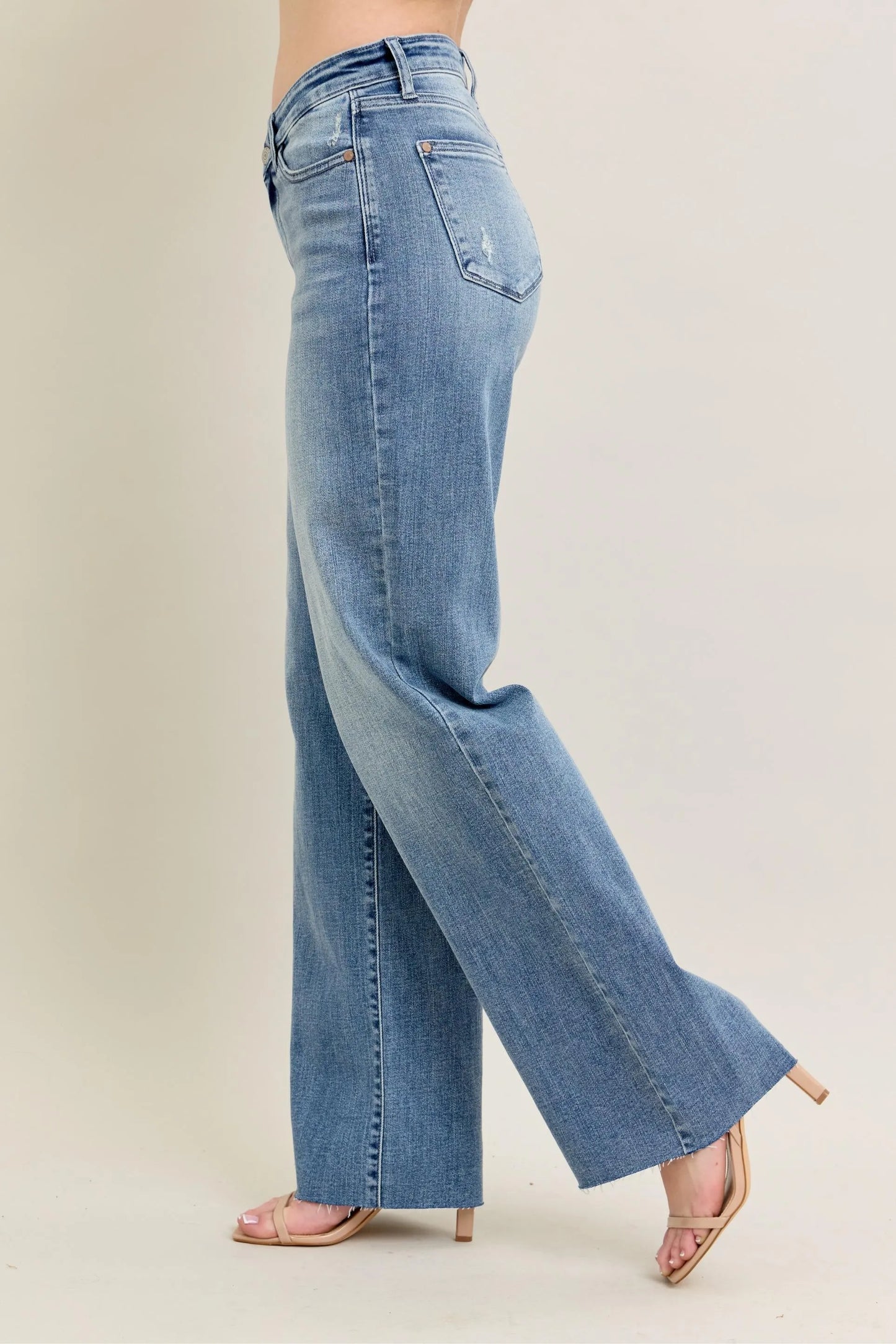 Judy Blue Full Size V - Front Baggy Jeans Plus Size - Premium Women / Jeans & Denim from Trendsi - Just $72.99! Shop now at Handbags Specialist Headquarter