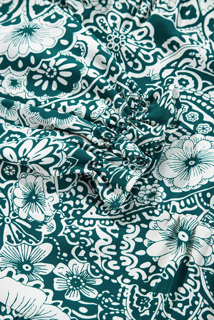 Plus Size Ruffled Printed Flounce Sleeve Dress - Premium Dresses from Trendsi - Just $44.99! Shop now at Handbags Specialist Headquarter