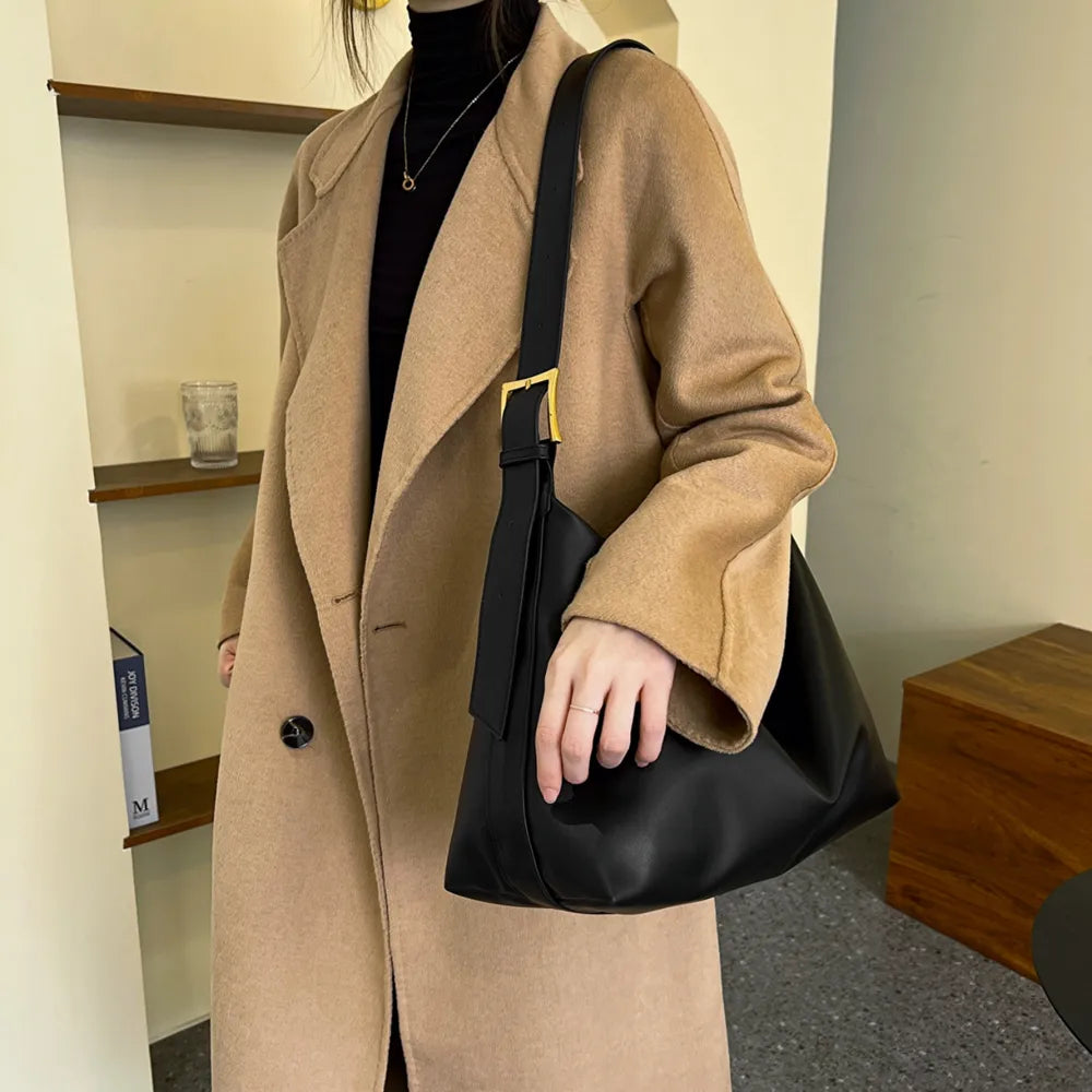 Adjustable Strap PU Leather Handbag - Premium Tote Bag from Trendsi - Just $39.99! Shop now at Handbags Specialist Headquarter