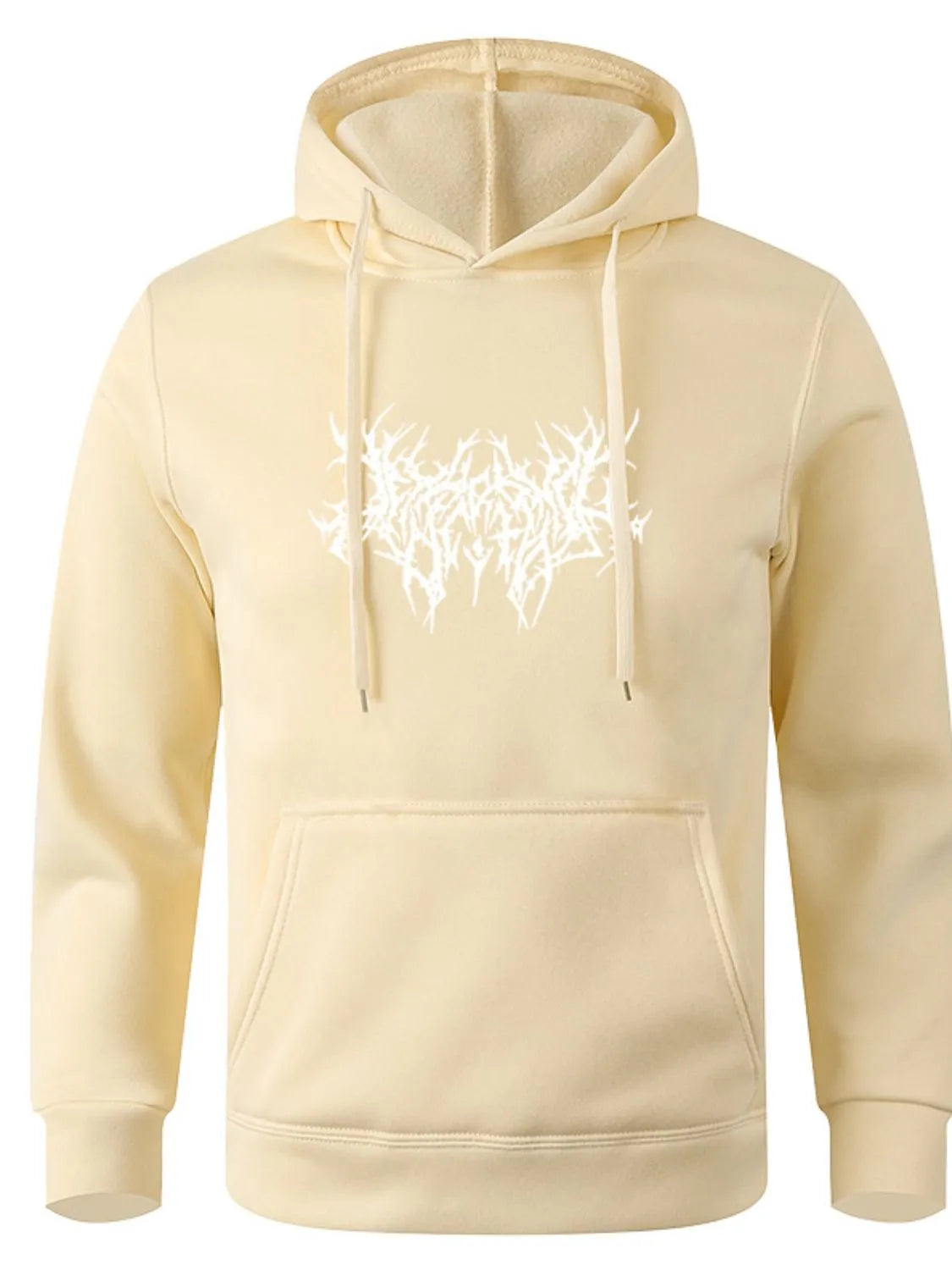 Men's Full Size Drawstring Graphic Long Sleeve Hoodie Plus Size - Premium Men's Sweatshirts from Trendsi - Just $22.58! Shop now at Handbags Specialist Headquarter