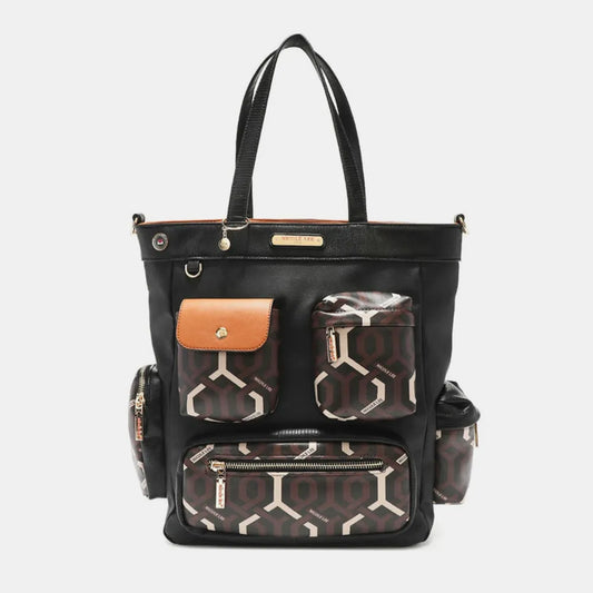 Nicole Lee USA Geometric Pattern Tote Bag - Premium Tote Bag from Trendsi - Just $70.99! Shop now at Handbags Specialist Headquarter