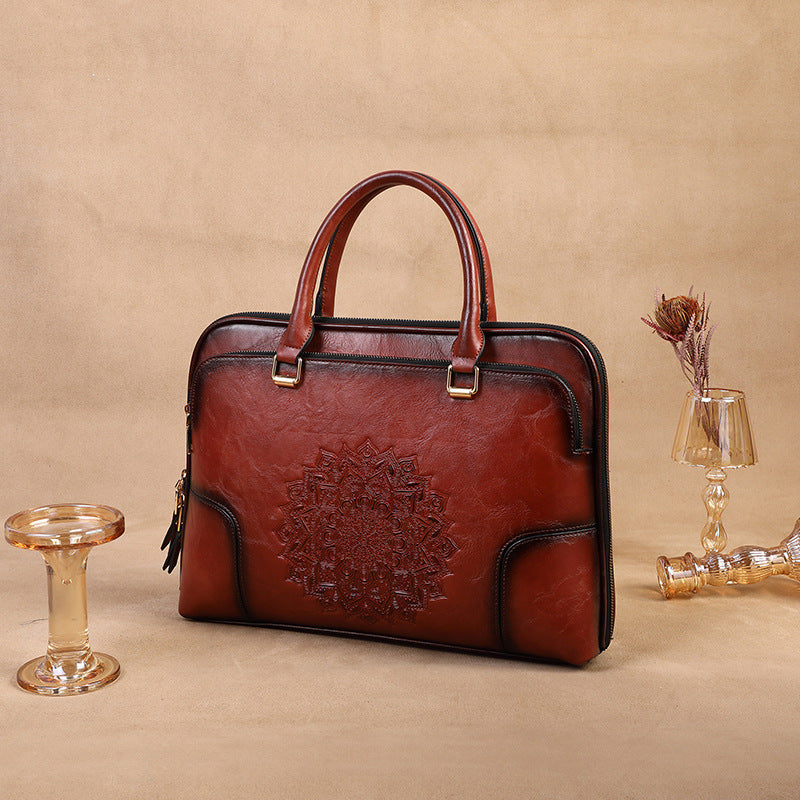 Heritage Elegance: Vintage Embossed Tote
