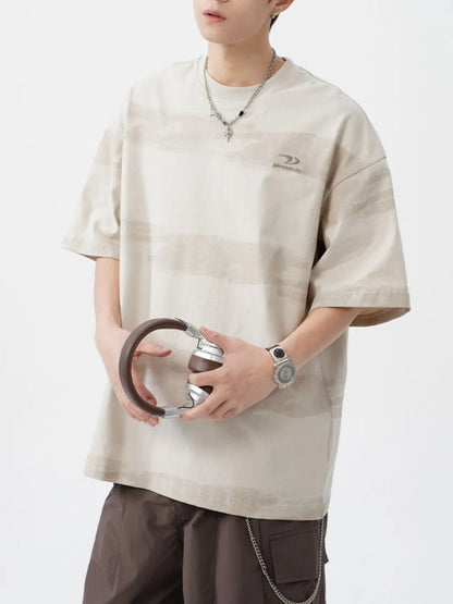 Men's Plus Size Basic style Round Neck Striped T-Shirt - Premium Men's T-Shirt from Trendsi - Just $33.99! Shop now at Handbags Specialist Headquarter