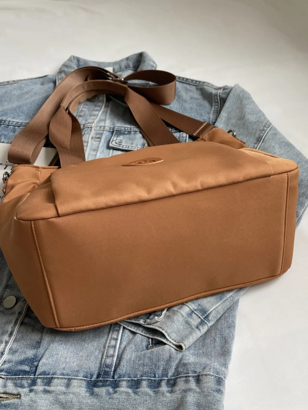 Nylon Solid Color Tote Bag - Premium Tote Bag from Trendsi - Just $31.99! Shop now at Handbags Specialist Headquarter