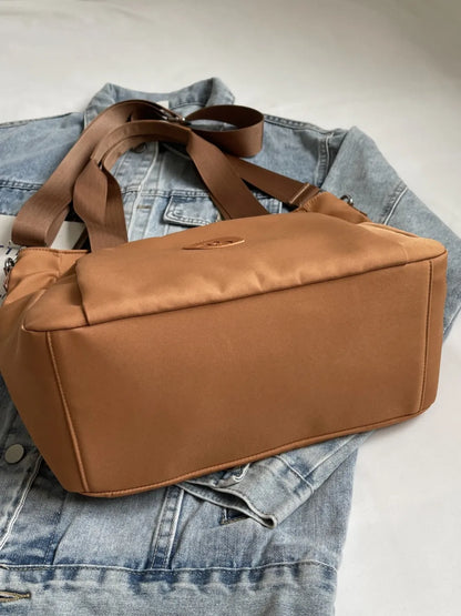 Nylon Solid Color Tote Bag - Premium Tote Bag from Trendsi - Just $31.99! Shop now at Handbags Specialist Headquarter