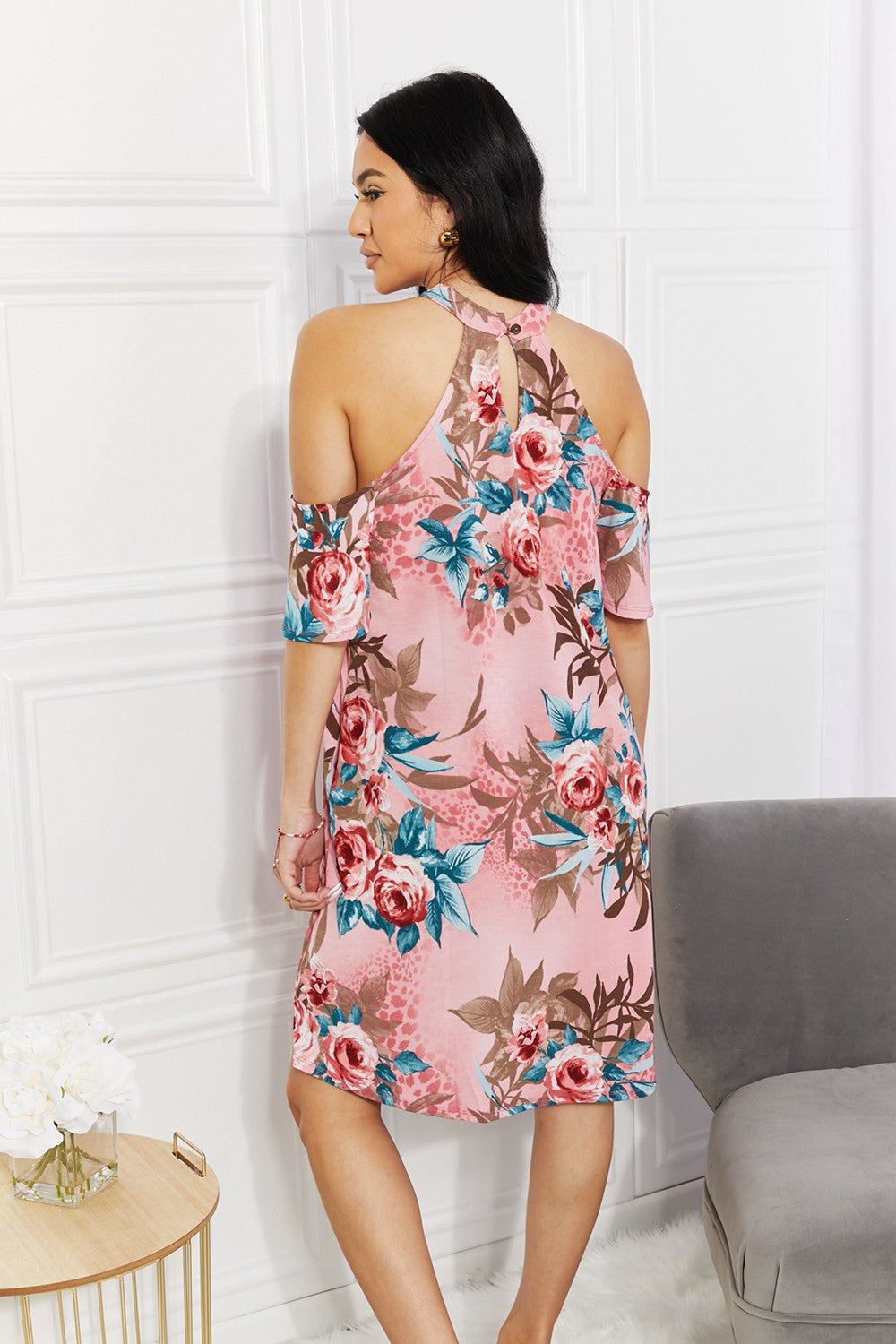 Sew In Love Full Size Fresh-Cut Flowers Cold-Shoulder Dress - Premium Dresses from Trendsi - Just $34.99! Shop now at Handbags Specialist Headquarter