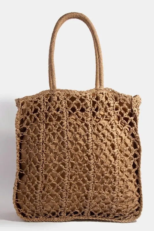 Fame Intricate Braided Tote Bag - Premium Tote Bag from Trendsi - Just $39.99! Shop now at Handbags Specialist Headquarter