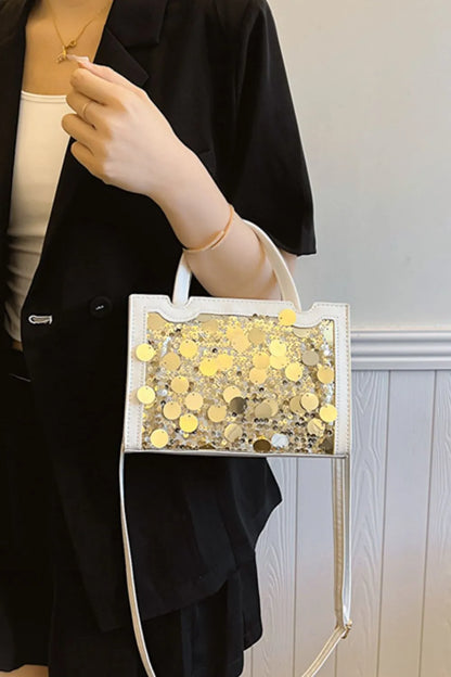 PU Leather Sequin Handbag - Premium handbags from Trendsi - Just $29.99! Shop now at Handbags Specialist Headquarter