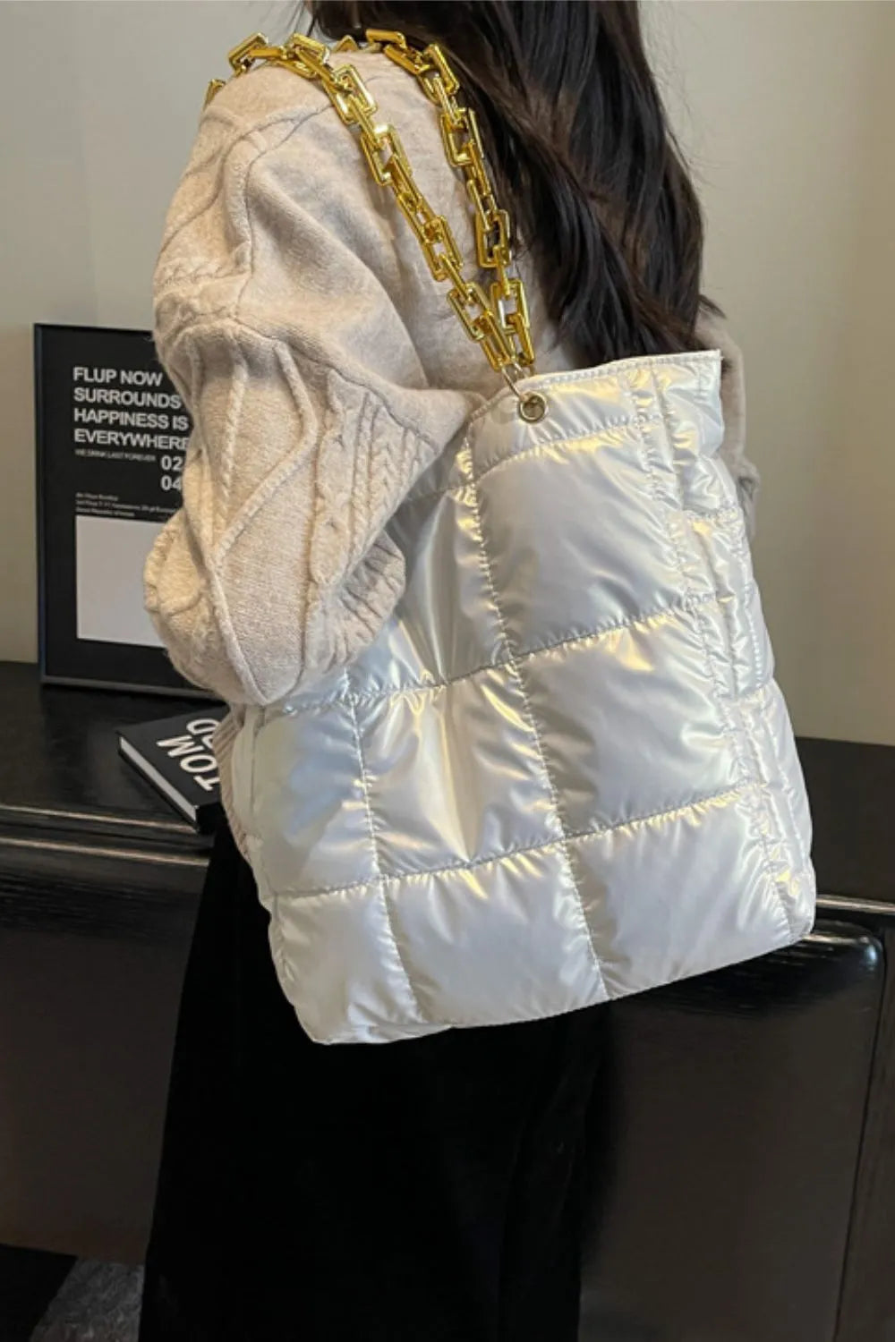 Bubble Texture Chain Handbag - Premium handbags from Trendsi - Just $19.99! Shop now at Handbags Specialist Headquarter