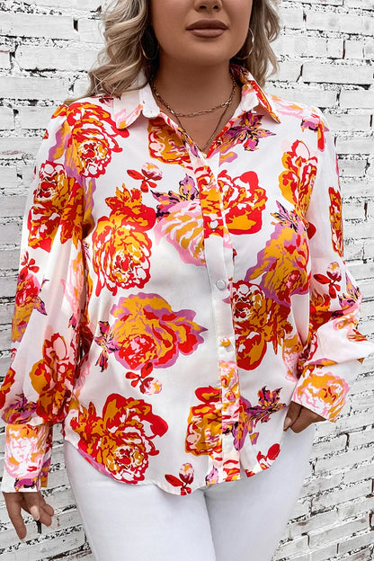 Plus Size Printed Long Sleeve Shirt - Premium Plus Size Shirts from Trendsi - Just $31! Shop now at Handbags Specialist Headquarter